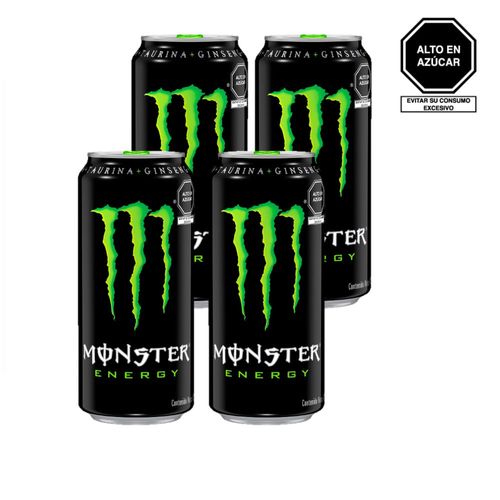 Pack MONSTER Bebida Energizante Energy Lata 473ml x 4un