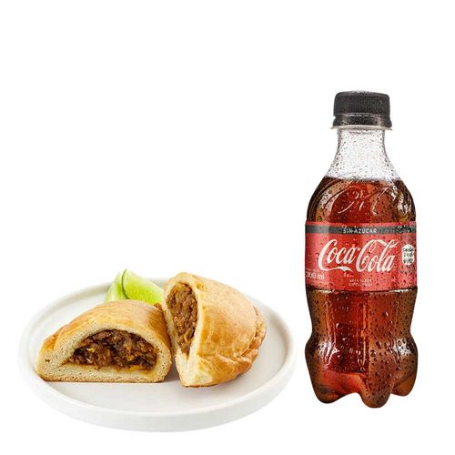 Pack Empanada de Carne + Gaseosa COCA COLA Sin Azúcar Botella 300ml