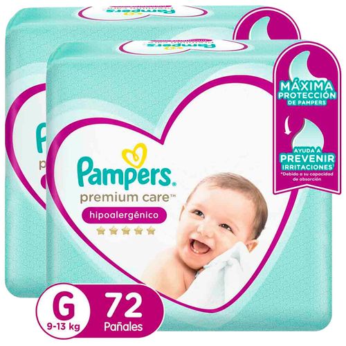 Pack Pañales para bebé PAMPERS Premium Care Talla G Megapack Paquete 144un