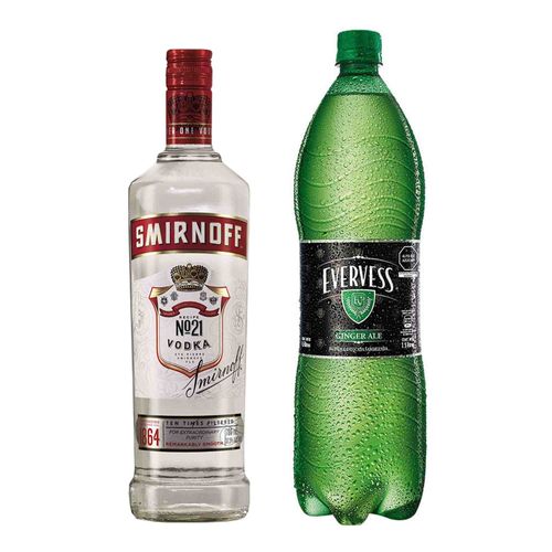 Pack SMIRNOFF N°21 Botella 700ml + EVERVESS Ginger Ale Botella 1.5L