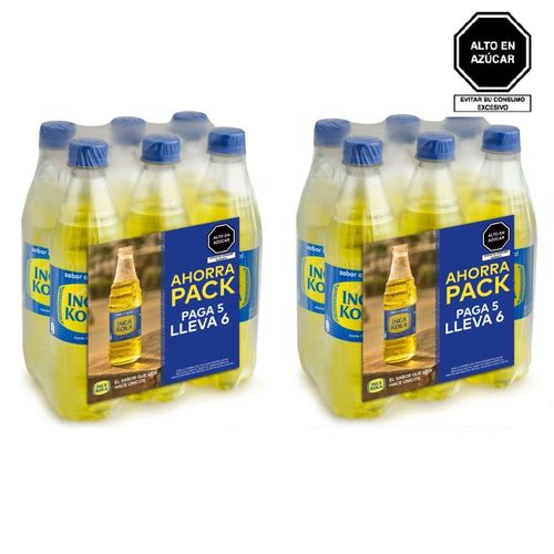 Pack INCA KOLA Gaseosa Botella 500ml Paquete 6un x Pack 2un