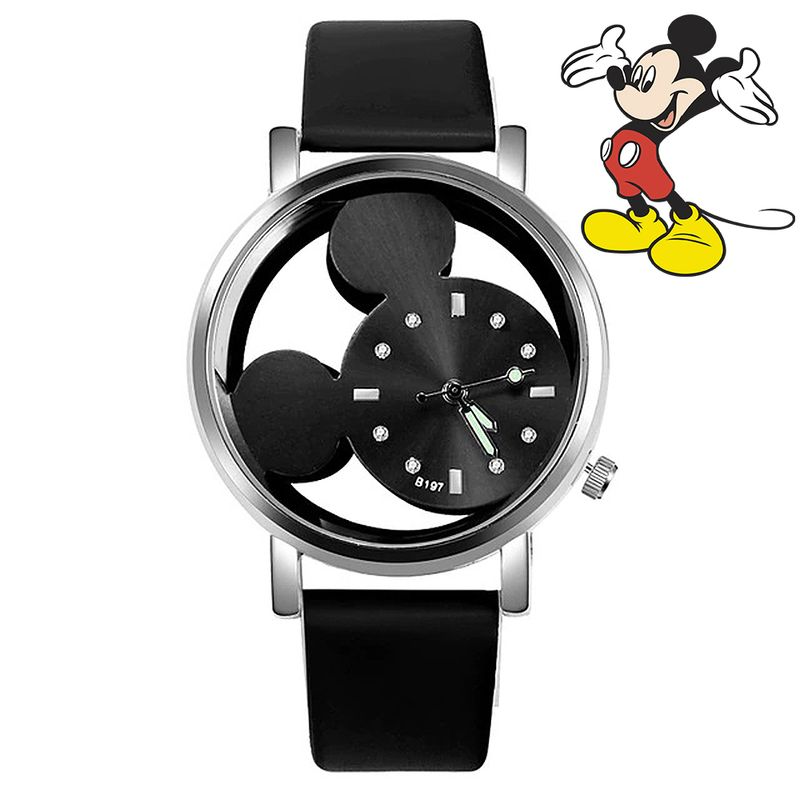 RELOJ-MICKEY-MOUSE-MUJER-DISNEY-MODA-MINNIE---NEGRO