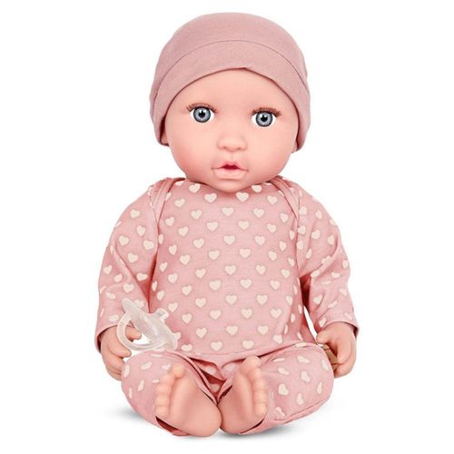 Muñeca Babi Bebé Gorro Rosa Y Ojos Celestes