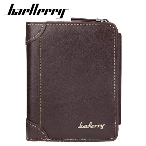 BILLETERA DE CUERO PARA HOMBRE BAELLERRY TARJETERO CON MONEDERO MARRÓN OSCURO