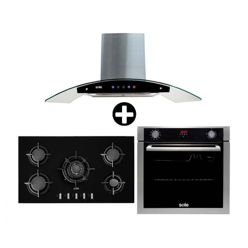 COMBO Cocina empotrable SOLCO033 + Campana Venus Classic + Horno convector eléctrico SOLHO012