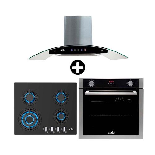 COMBO Cocina empotrable SOLCO034 + Campana Venus Classic + Horno convector eléctrico SOLHO012