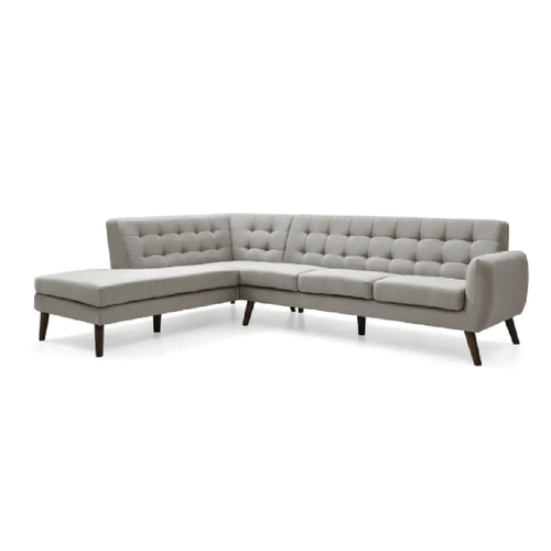 Seccional Velvet Izquierdo Gris Claro Alto Hogar