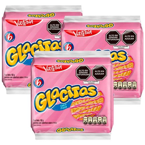 Pack Galletas GLACITAS Bañadas con Sabor a Fresa Paquete 18un