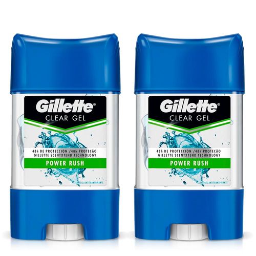 Pack Desodorante en Gel para Hombre GILLETTE Power Rush 82g Frasco 2un