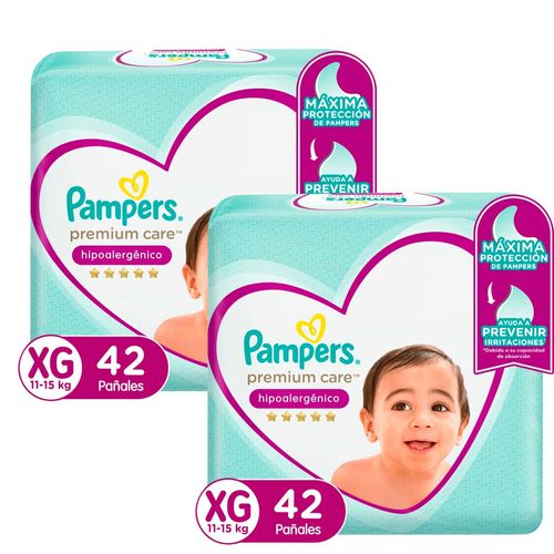 Pack Pañales para Bebé PAMPERS Premium Care Talla XG Paquete 84un