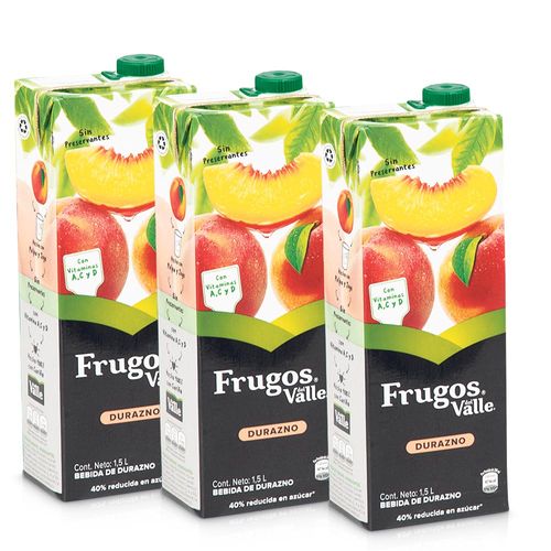 Pack Néctar FRUGOS Durazno 1.5L Caja 3un