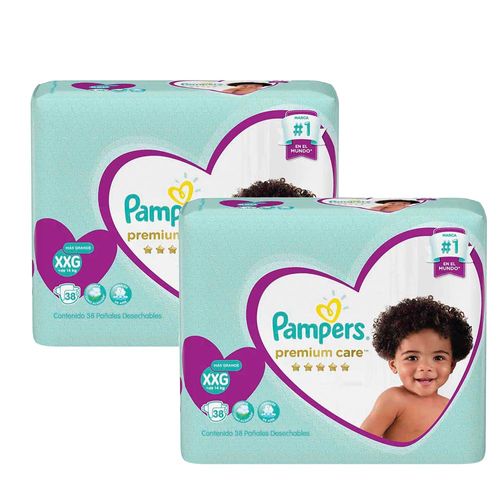 Pack Pañales para Bebé PAMPERS Premium Care Talla XXG Paquete 76un