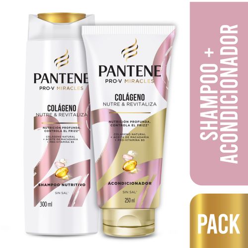 Pack PANTENE Shampoo Colágeno Frasco 300ml + Acondicionador Colágeno Frasco 250ml