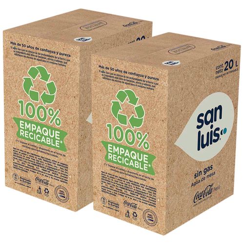 Pack Agua SAN LUIS sin Gas Caja 20L Paquete 2un