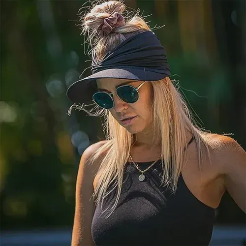 Gorra Bandana con Visera para Mujer - Color Negro