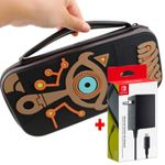 Pack-Estuche-para-Nintendo-Switch-y-Oled-Zelda-Marron-y-Cargador-Original
