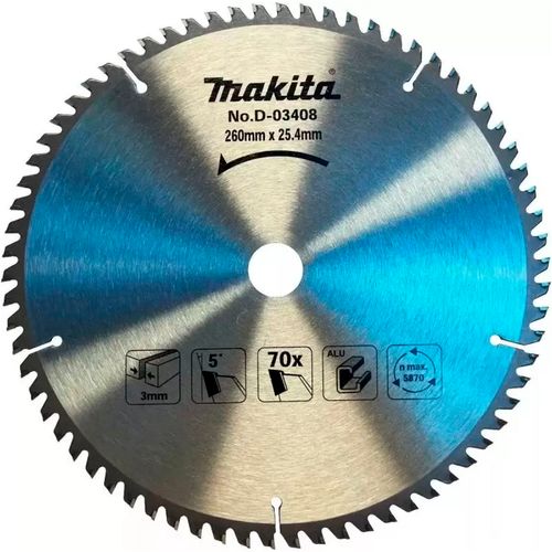 Disco de Sierra para Aluminio 10 - 15/64 x 1" 70 Dientes Makita D-03408
