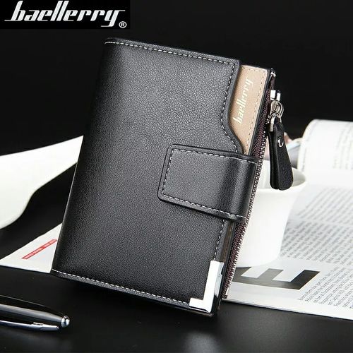 Billetera para Hombre Baellerry Cuero PU con Monedero y Tarjetero Negro