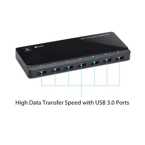 Hub Tp Link de 7 Puertos + 2 de Carga USB 3.0 Adaptador - UH720