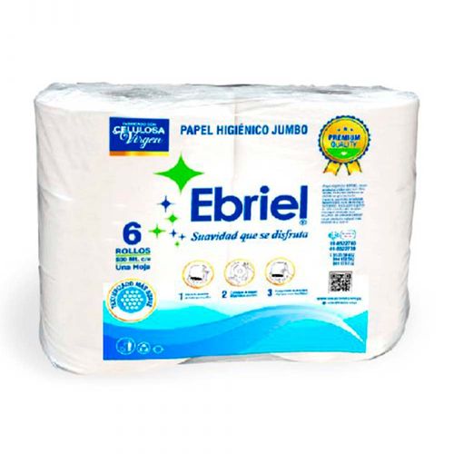 Papel Higienico Jumbo Ebriel 6 rollos x 500m