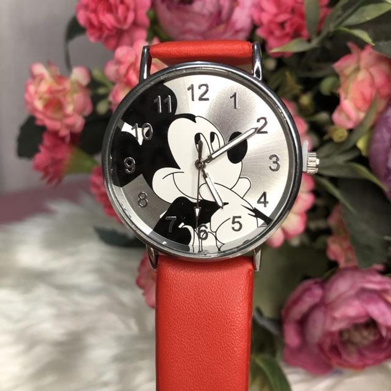 RELOJ-MICKEY-MOUSE-PARA-MUJER-NIÑOS-QUARTZ---ROJO