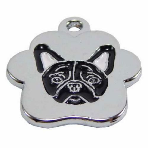 Placa de Identificación para Perros Bulldog frances negro rainbow