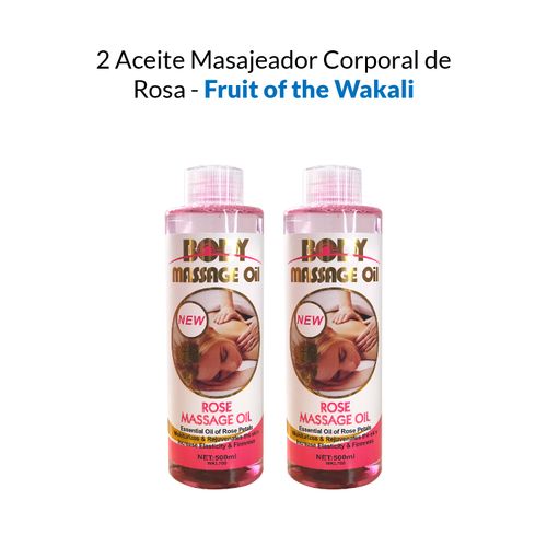 2 Aceite Masajeador Corporal de Rosa - Fruit of the Wakali