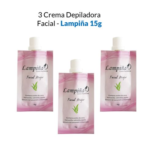 3 Crema Depiladora Facial - Lampiña 15g