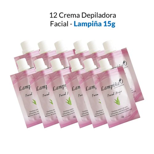 12 Crema Depiladora Facial - Lampiña 15g