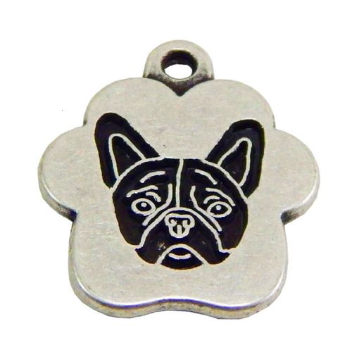 Placa de Identificación para Perros Bulldog frances vintage