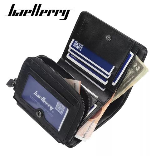 BILLETERA DE CUERO PARA HOMBRE BAELLERRY TARJETERO CON CIERRE MONEDERO