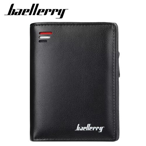 BILLETERA HOMBRE CUERO PU NEGRO BAELLERRY TARJETERO CON CIERRE MONEDERO NEGRO