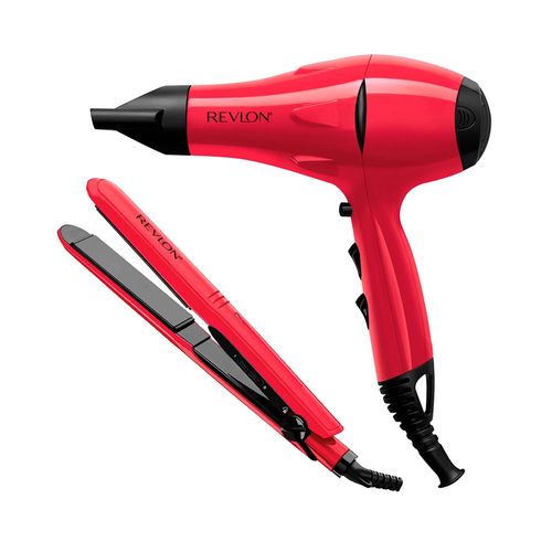 Set Estilizador Revlon Alisadora + Secadora Control de Frizz RVDR5230RLA2 Rojo