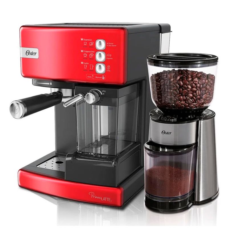 Combo-Cafetera-Automatica-Oster-BVSTEM6603R---Molinillo-BVSTBMH23