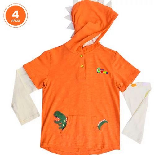 Yourkids - Capucha Dino Convertible Naranja - 4 años