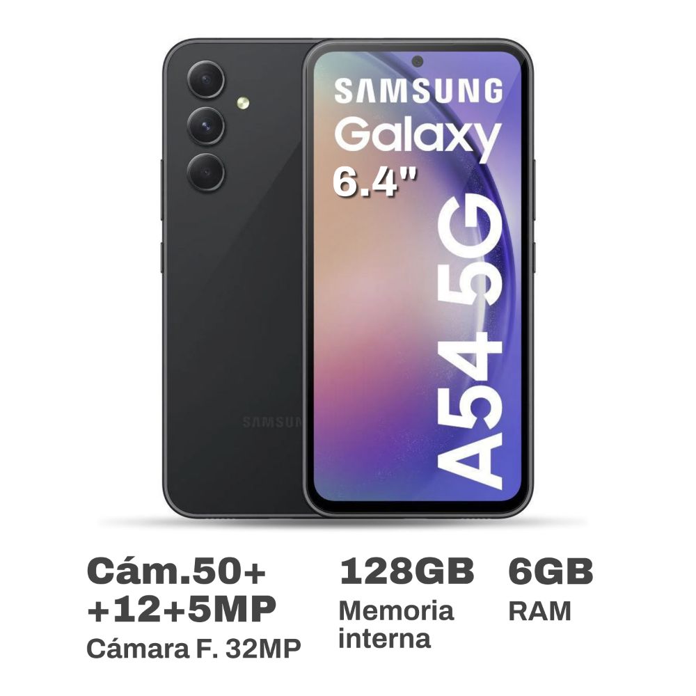 Móvil Samsung Galaxy A54 6.4" 6GB RAM 128GB Negro