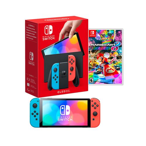 Consola Nintendo Switch Oled Neón + Mario Kart 8 Deluxe