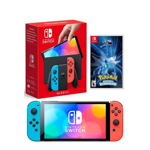 Consola Nintendo Switch Oled Neon + Pokemon Diamond