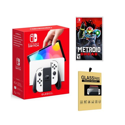 Consola Nintendo Switch Oled Blanco + Metroid Dread + Mica