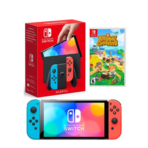 Consola Nintendo Switch Oled Neón + Animal Crossing