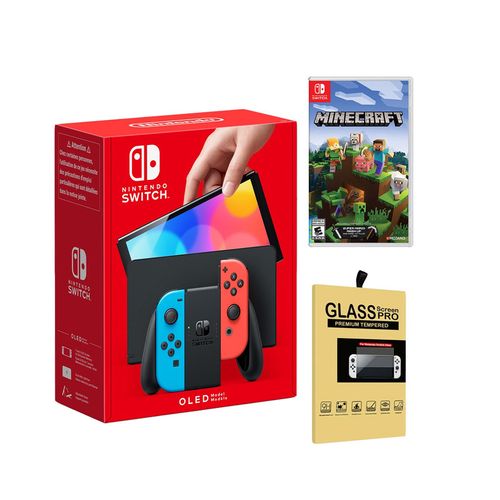 Consola Nintendo Switch Oled Neon + Minecraft + Mica