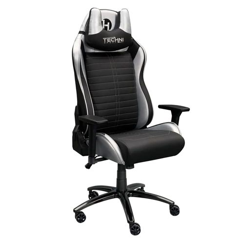 Silla Gamer Technisport Serie Elite TS62 Silver Reclinación 150°