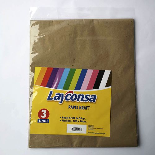 Papel Kraft LAYCONSA 50g 70x100 Bolsa 3un