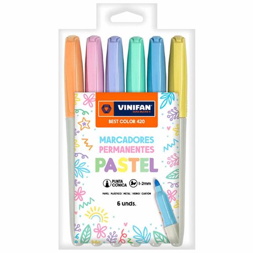 Marcador VINIFAN Brush Color Pastel Estuche 6un