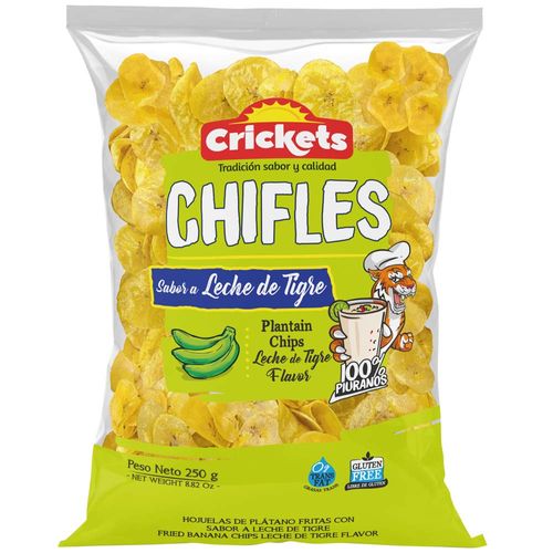 Chifles CRICKETS Sabor a Leche de Tigre Bolsa 250g