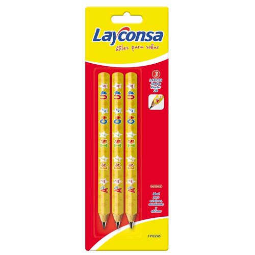 Lápices LAYCONSA Jumbo Grafito 2B Caja 3un