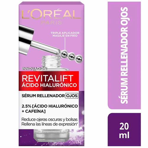 Serúm Rellenador Ojos L'ORÉAL con Ácido Hialurónico Frasco 20ml