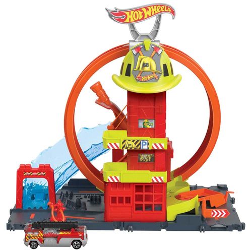 Pista de Juguete HOT WHEELS City Súper Estación de Bomberos