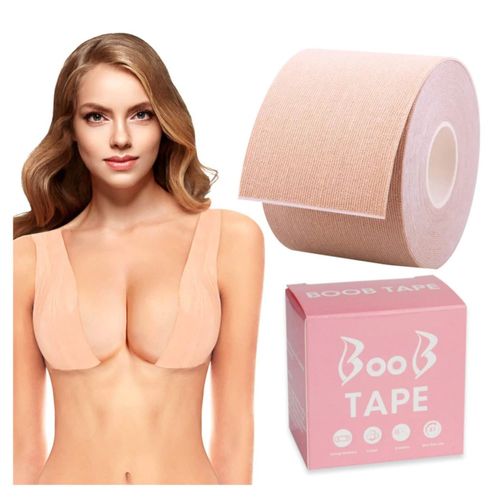 Boob Tape Cinta Levanta Senos Color Claro x 5 Metros