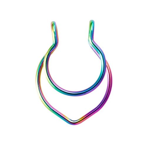 Piercing septum doble falso para nariz multicolor